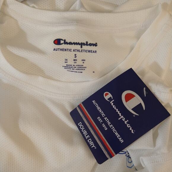 O Champion Men's White USA Mesh Double Dry Workout Performance Tee Shirt NWT S - Picture 7 of 8